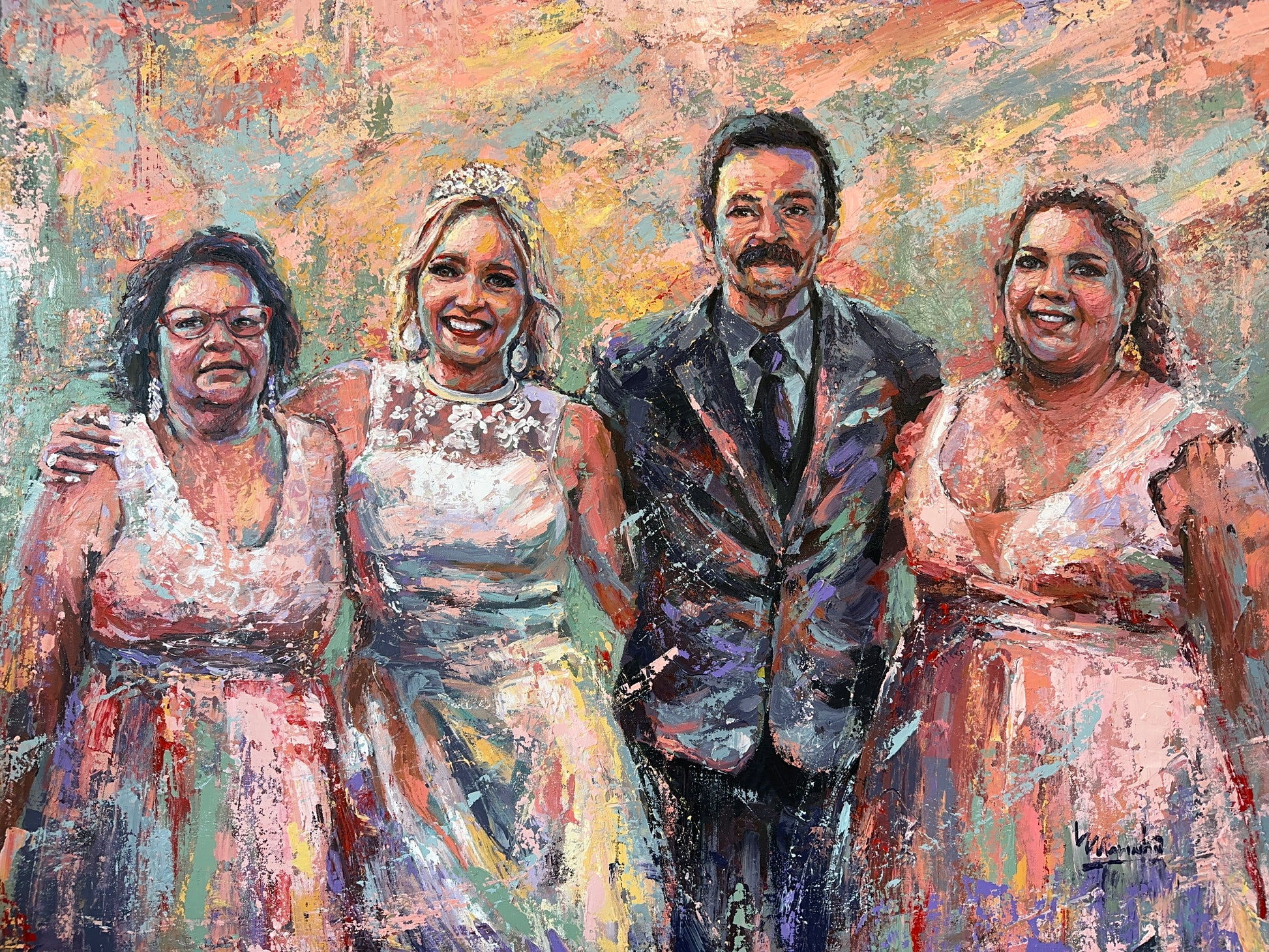 colorful family painting by Fabio Marinho