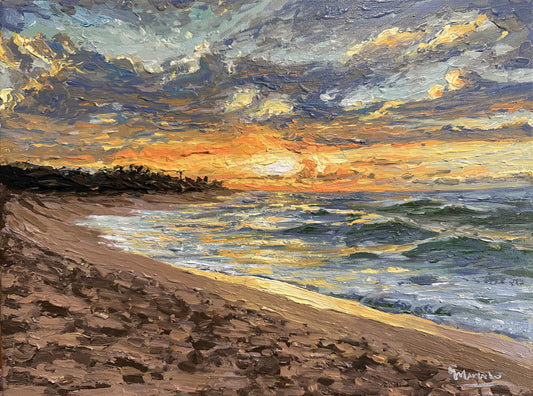 Oahu - Sunset Beach - Original painting by Marinho